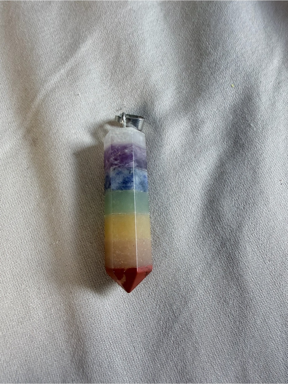 Multi-Color Chakra Crystal Point Pendant - Women Jewelry
